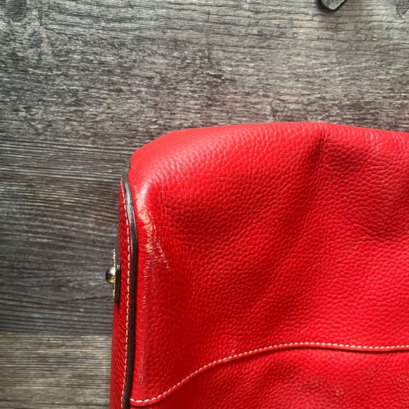 Lexington Shopper, Red with brown handle - Picture 5 of 7